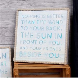 D.E.I. Coastal Cottage Wind Rope Framed 12x12” Nautical Wall Decor NWT